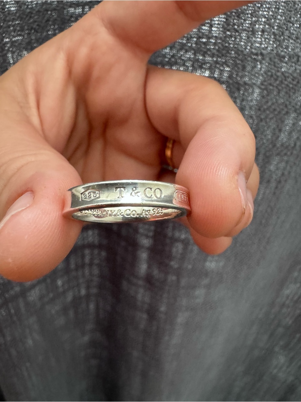 Tiffany and Co 1837 Narrow Ring Sterling Silver 925 Size 9